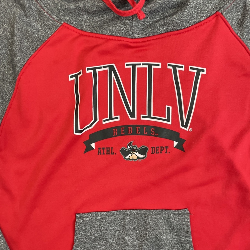 Champion Elite UNLV Rebels Pullover Hoodie Size M Gray Cotton Stretch - Picture 2 of 4
